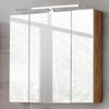 Badezimmermöbel Set mit 80cm Keramik-Waschtisch und LED-Spiegelschrank TOSKANA-56 Hochglanz weiß, BxHxT ca. 80/190/46cm Bild 2