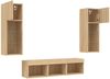 5-tlg. Wohnwand Schrankwand mit LED-Beleuchtung Sonoma-Eiche Holzwerkstoff Bild 5