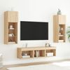 5-tlg. Wohnwand Schrankwand mit LED-Beleuchtung Sonoma-Eiche Holzwerkstoff Bild 3
