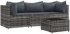 vidaXL 4-tlg. Garten-Lounge-Set mit Kissen Grau Poly Rattan 319767 Bild 2