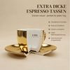 MUVELL Espressotasse 6x Espresso & Untertassen Set 0,8 cm dickwandig, goldfarben, 6-tlg, Keramik, 60 ml stoßfest und robust Bild 3
