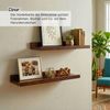 Relaxdays Schmales Wandregal aus Walnussholz Bild 3