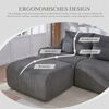 3-Sitzer Cordsofa, hohe Lehne, Seitentaschen, Metallfüße, Dunkelgrau Bild 3
