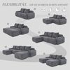 3-Sitzer Cordsofa, hohe Lehne, Seitentaschen, Metallfüße, Dunkelgrau Bild 5