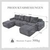 3-Sitzer Cordsofa, hohe Lehne, Seitentaschen, Metallfüße, Dunkelgrau Bild 4