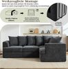 AMERLIFE Ecksofa Modulares Sofa Dunkelgrau, Chenille-Stoff, werkzeuglos montierbar, als links/rechts Ecksofa, 3-Sitzer oder 4 Einzelsitze, 226x161 cm Bild 4
