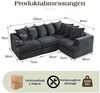 AMERLIFE Ecksofa Modulares Sofa Dunkelgrau, Chenille-Stoff, werkzeuglos montierbar, als links/rechts Ecksofa, 3-Sitzer oder 4 Einzelsitze, 226x161 cm Bild 2