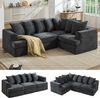 AMERLIFE Ecksofa Modulares Sofa Dunkelgrau, Chenille-Stoff, werkzeuglos montierbar, als links/rechts Ecksofa, 3-Sitzer oder 4 Einzelsitze, 226x161 cm Bild 3
