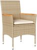 vidaXL 3-tlg. Garten-Essgruppe mit Kissen Beige Poly Rattan Akazie 3278639 Bild 3