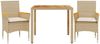 vidaXL 3-tlg. Garten-Essgruppe mit Kissen Beige Poly Rattan Akazie 3278639 Bild 2