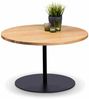 Couchtisch >Leo 1< in schwarz + Wildeiche Massivholz, Massivholz - 45x70 (HxD) Bild 2