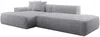 Vente-unique - ERYNEL Sofa SamtStoff Grau - B 156 cm x H 70 cm x L 305 cm Bild 4