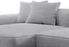 Vente-unique - ERYNEL Sofa SamtStoff Grau - B 156 cm x H 70 cm x L 305 cm Bild 5