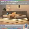 HAUSS SPOLE Schlafsofa 140x200cm mit LED Lichtleiste, USB Steckdose, Lattenrost, Samt Grau Bild 2