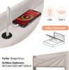 Polsterbett 140x200 cm mit Bettkasten, USB & Typ-C – Doppelbett in Beige mit Lattenrost und Matratze Bild 3