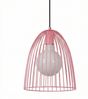 Licht-Erlebnisse Pendelleuchte NAVIK, ohne Leuchtmittel, Rosa Metall Draht Kinder rund Ø24,5 cm E27 Kinderzimmer Mädchen Bild 3
