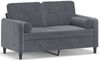 vidaXL 2-Sitzer-Sofa mit Zierkissen Dunkelgrau 120 cm Samt 3200872 Bild 2