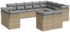 vidaXL 12-tlg. Garten-Sofagarnitur mit Kissen Beige Poly Rattan 3250368 Bild 2