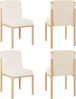 Esszimmerstühle, 4er-Set mit Sherpa-Bezug & Metallgestell in Eichenholz-Optik, 46x52x80,5 cm, beige Bild 2