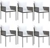 vidaXL 7-tlg. Garten-Essgruppe mit Kissen Poly Rattan und Stahl 3187054 Bild 4