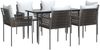 vidaXL 7-tlg. Garten-Essgruppe mit Kissen Poly Rattan und Stahl 3187054 Bild 3