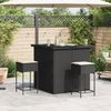 vidaXL 3-tlg. Gartenbar-Set mit Kissen Schwarz Poly Rattan 3261502 Bild 3