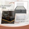 Polsterbett 140x200 cm mit Hydraulik-Stauraum & USB-C, Grau Baumwolle-Leinen Bild 5