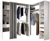 Vente-unique - GONTRAN Wardrobe and walk-in wardrobe Holz, Platte Weiß - B 141 cm x H 205 cm x L 164 cm214 cm Bild 5
