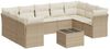 vidaXL 10-tlg. Garten-Sofagarnitur mit Kissen Beige Poly Rattan 3249977 Bild 2