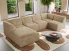 Modulares XXL-Ecksofa MODARO 5M, U-Form, Wohnlandschaft, 5-teilig, freistehend, Wohnzimmer Couch, HR-Schaumstoff - Beige Plüsch - Links Bild 4