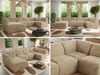Modulares XXL-Ecksofa MODARO 5M, U-Form, Wohnlandschaft, 5-teilig, freistehend, Wohnzimmer Couch, HR-Schaumstoff - Beige Plüsch - Links Bild 2