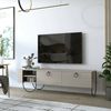 Dmora Fernsehschrank Adige, Ständer für Wohnzimmerfernseher, Niedriges Wohnzimmer-Sideboard, TV-Ständerbasis, 150x36 h44 cm, Beige Bild 2