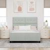 vidaXL Boxspringbett mit Kopfteil Hellgrau 140 x 200 cm Samt 3344945 Bild 3