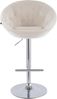CLP Barhocker London Samtbezug stufenlos höhenverstellbar drehbar mit Rückenlehne,creme chrom Bild 4