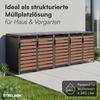 STEELSØN 'Kestra' Mülltonnenbox 5er je 240 Liter, graphitschwarz mit Nußbaum-Holzoptik, Mülltonnenverkleidung aus Stahl, wetterfest, 116x80x337 cm, Müllbox für 5 Tonnen Bild 2