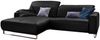 KAWOLA Sofa YORK Leder Life-line schwarz Rec links Fuß Metall Chrom matt mit Sitztiefenverstellung 85 x 111 x 284 cm Bild 2