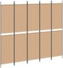 vidaXL 5-teiliger Raumteiler Beige 250 x 220 cm Stoff 42039225 Bild 2
