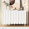 Sideboard weiß 120 x 35 x 80 cm aus MDF mit Wellentüren, grifflos & verstellbaren Böden Bild 5