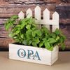 Herz & Heim Geschenkbox Pflanzkorb mit Zaun - Geschenkkorb mit Druck für Mama, Papa, Oma, Opa, aus Holz, mit Folie ausgekleidet Bild 3