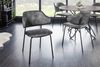 Moderner Stuhl MODA grau Samt schwarze Metallbeine Bild 3