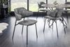 Moderner Stuhl MODA grau Samt schwarze Metallbeine Bild 2