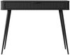 Bettso 'LANTE' Schminktisch Schwarz, 1-Schublade geriffelt, hohe goldene Beine, 78x38x100 cm Bild 3