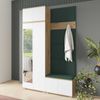 Garderoben-Set Aura Version 2: Kleiderschrank mit Polsterpaneelen, Schuhschrank Flur und Eingangsbereich (weiß/Artisan-Eiche /Trinity 28), 225 x 40 x 140 cm Bild 3