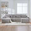 Modulsofa aus Cord 333x174x80 cm mit Cupholder & Seitentasche, hellgrau Bild 2