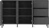Home affaire Sideboard viel Stauraum, Soft Close, 2 Türen und 3 Schubkasten, mit Metallfüßen, Breite 158 cm, grifflos, Fronten geriffelt Bild 3