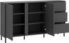Home affaire Sideboard viel Stauraum, Soft Close, 2 Türen und 3 Schubkasten, mit Metallfüßen, Breite 158 cm, grifflos, Fronten geriffelt Bild 4