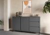 Home affaire Sideboard viel Stauraum, Soft Close, 2 Türen und 3 Schubkasten, mit Metallfüßen, Breite 158 cm, grifflos, Fronten geriffelt Bild 2