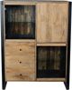 Highboard LIV - Mangoholz Schwarz Matt 145 x 47 x 111 cm | Kommode Wohnzimmer Sideboard Flur Schlafzimmer Bild 4