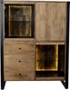 Highboard LIV - Mangoholz Schwarz Matt 145 x 47 x 111 cm | Kommode Wohnzimmer Sideboard Flur Schlafzimmer Bild 5
