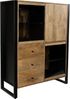 Highboard LIV - Mangoholz Schwarz Matt 145 x 47 x 111 cm | Kommode Wohnzimmer Sideboard Flur Schlafzimmer Bild 3
